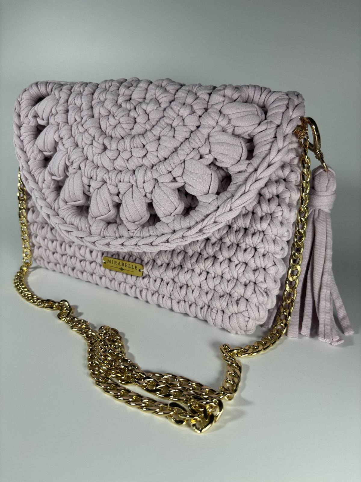 Pochette écaille gris lilas, vue de face