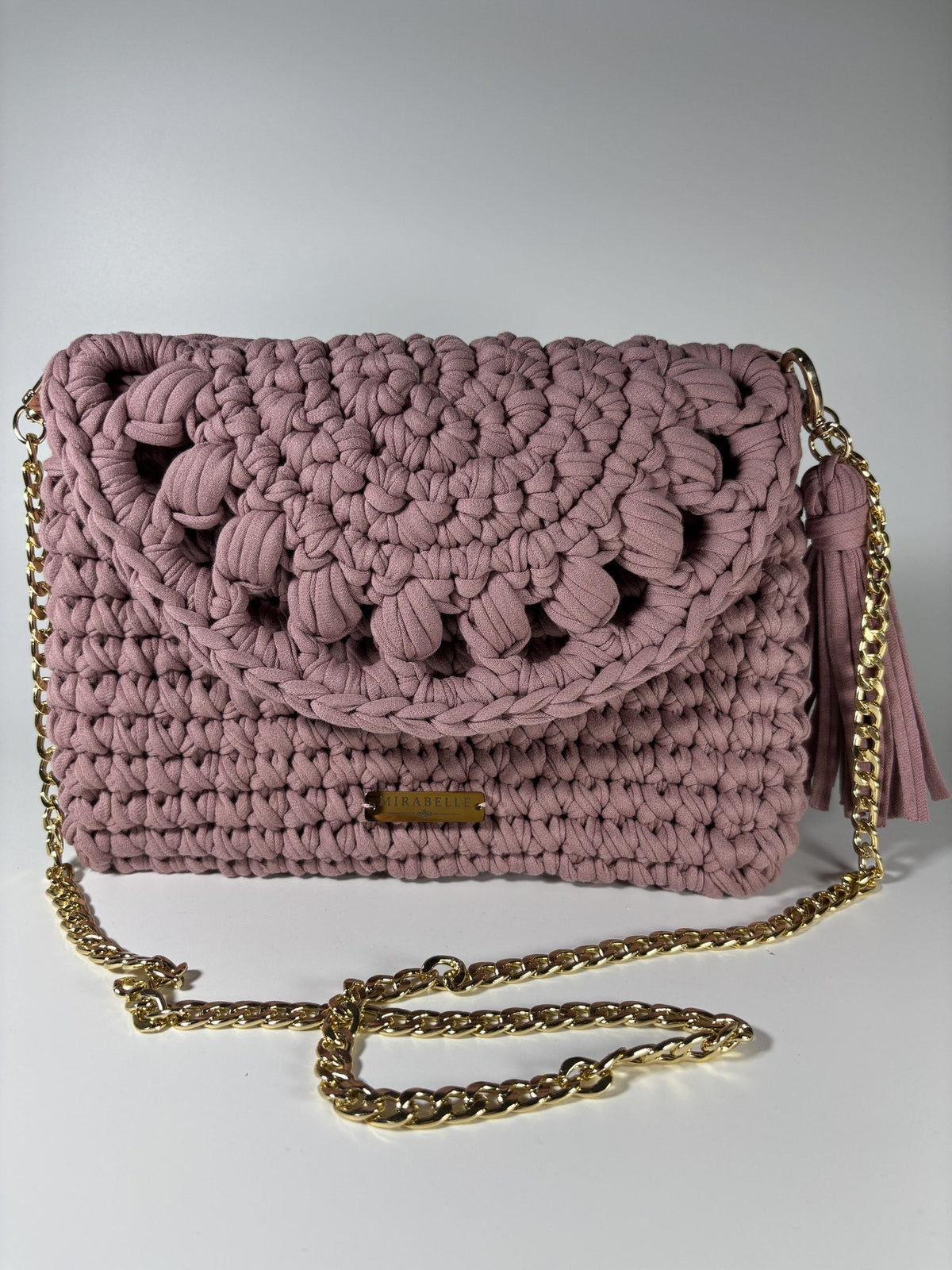 Pochette écaille vieux rose, vue de face