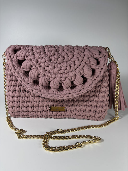 Pochette écaille vieux rose, vue de face