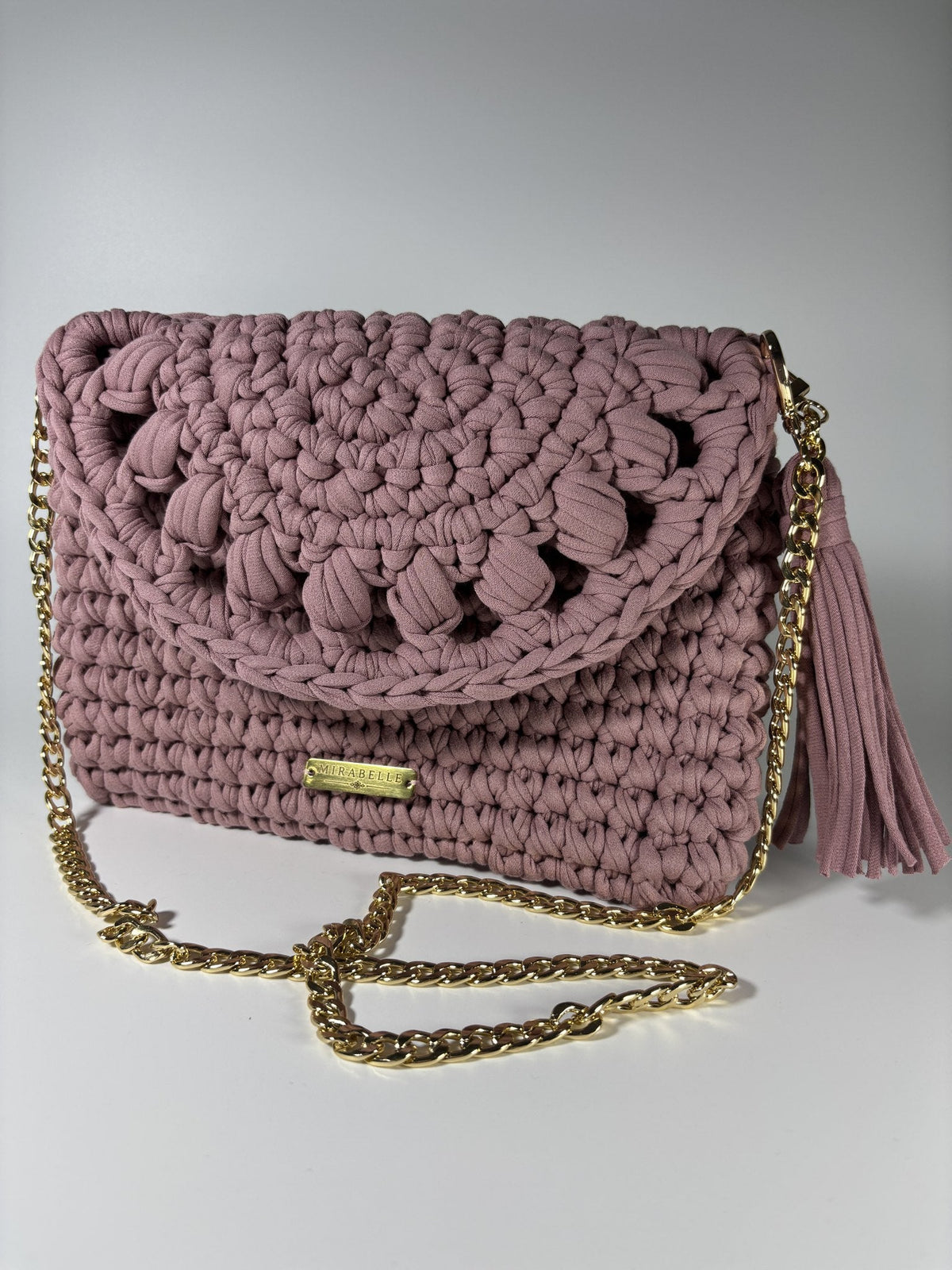 Pochette écaille vieux rose avec chaîne dorée